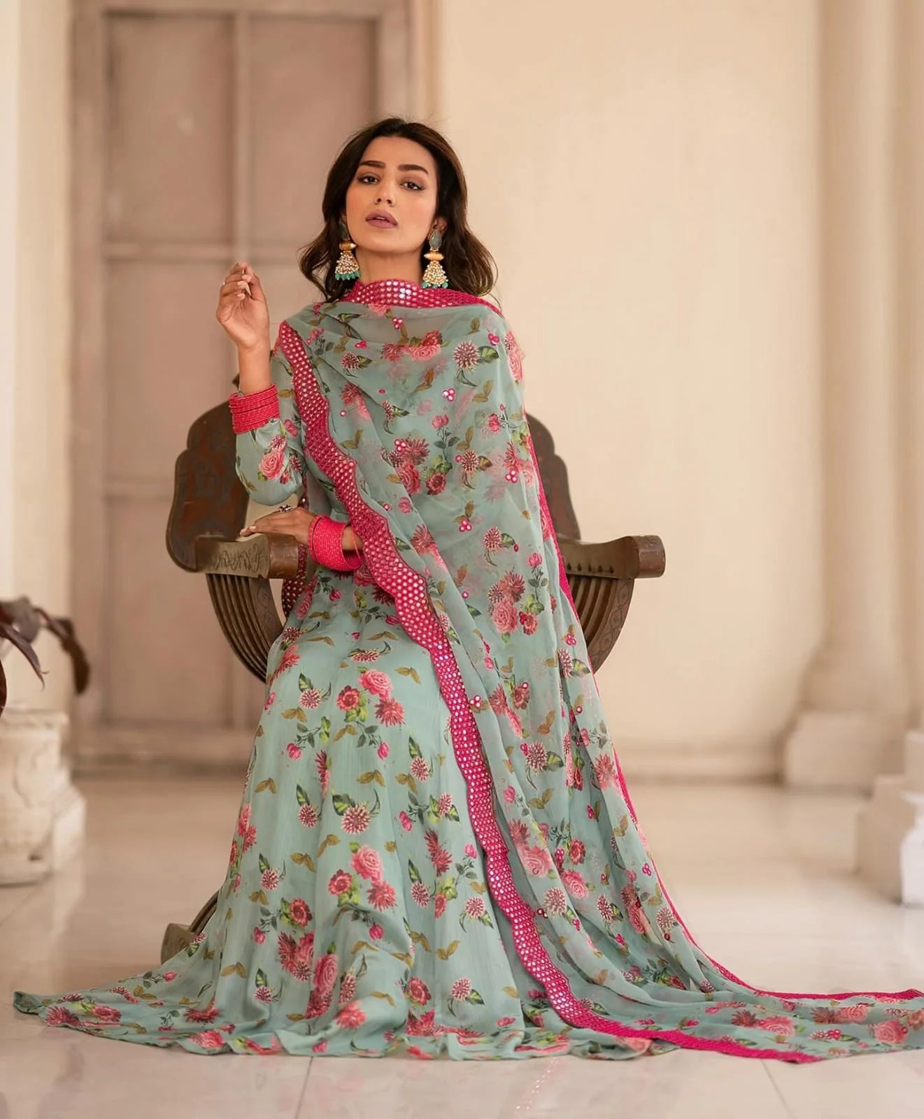 ASTAR GOWN AND DUPATTA SINON FABRIC SUIT SET