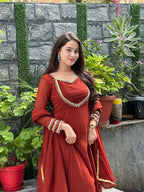 Shaniya's Mustured Anarkali suit