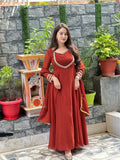 Shaniya's Mustured Anarkali suit