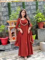 Shaniya's Mustured Anarkali suit