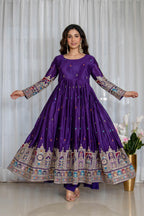 SIMRAN'S Canvas Cinon Anarkali Suit Set