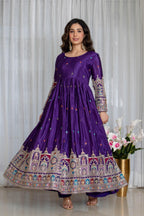 SIMRAN'S Canvas Cinon Anarkali Suit Set