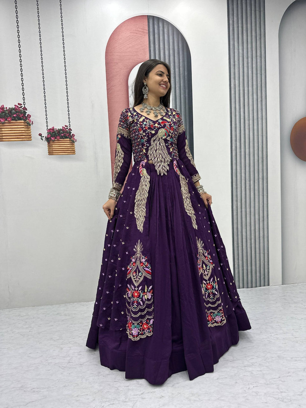 Nawabiyat Purple Festive Kurta Set