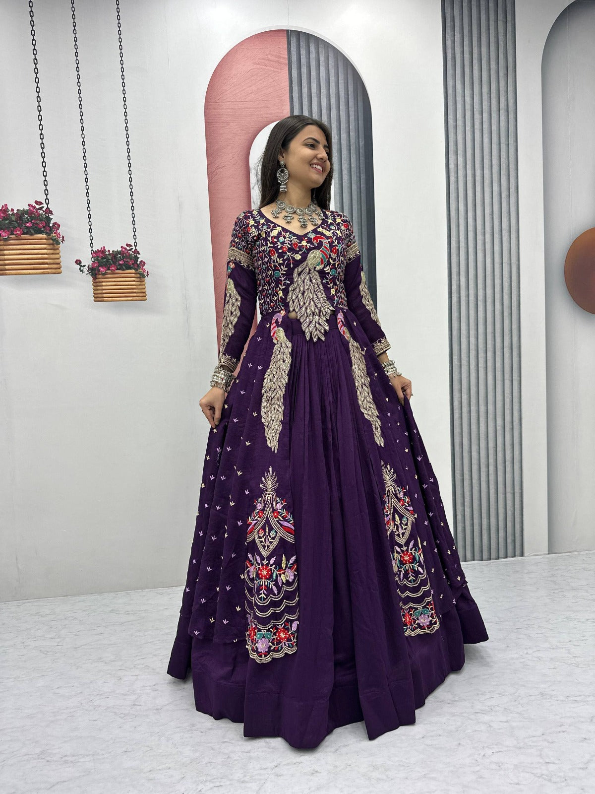 Nawabiyat Purple Festive Kurta Set