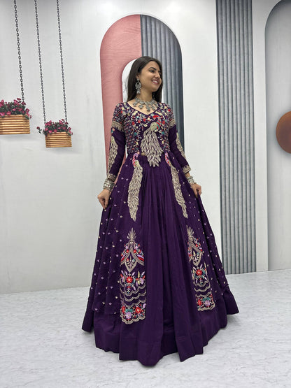 Nawabiyat Purple Festive Kurta Set