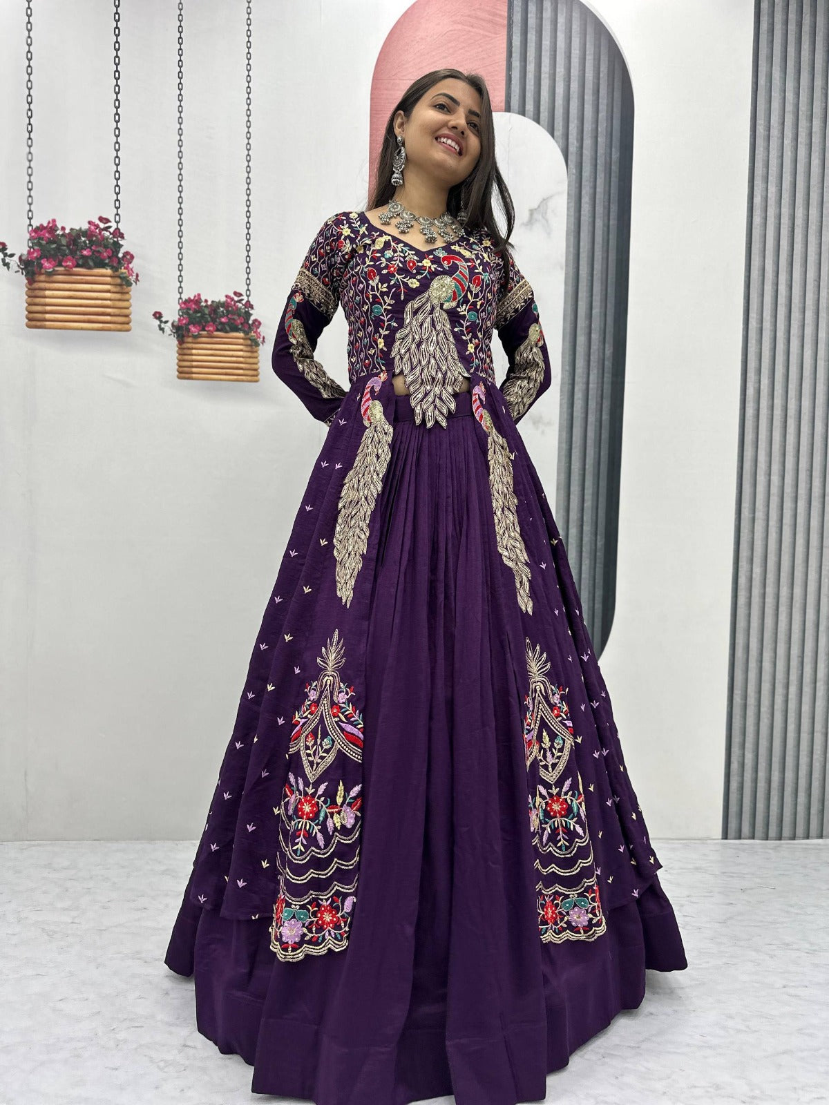 Nawabiyat Purple Festive Kurta Set