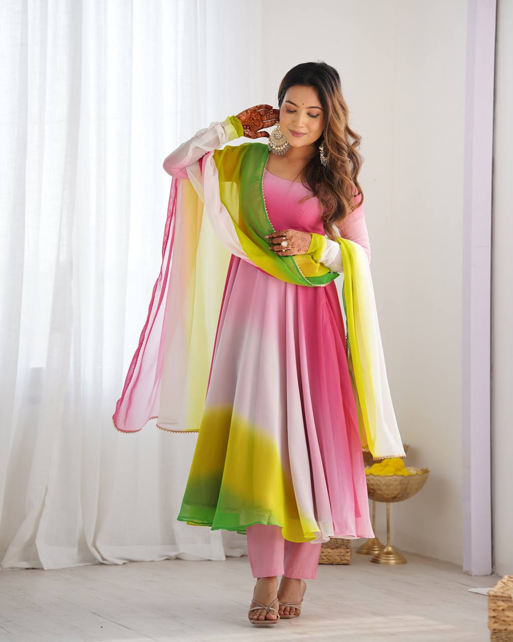 NEELAYA MULTICOLOR  LIGHTWEIGHT ANARKALI SUIT SET