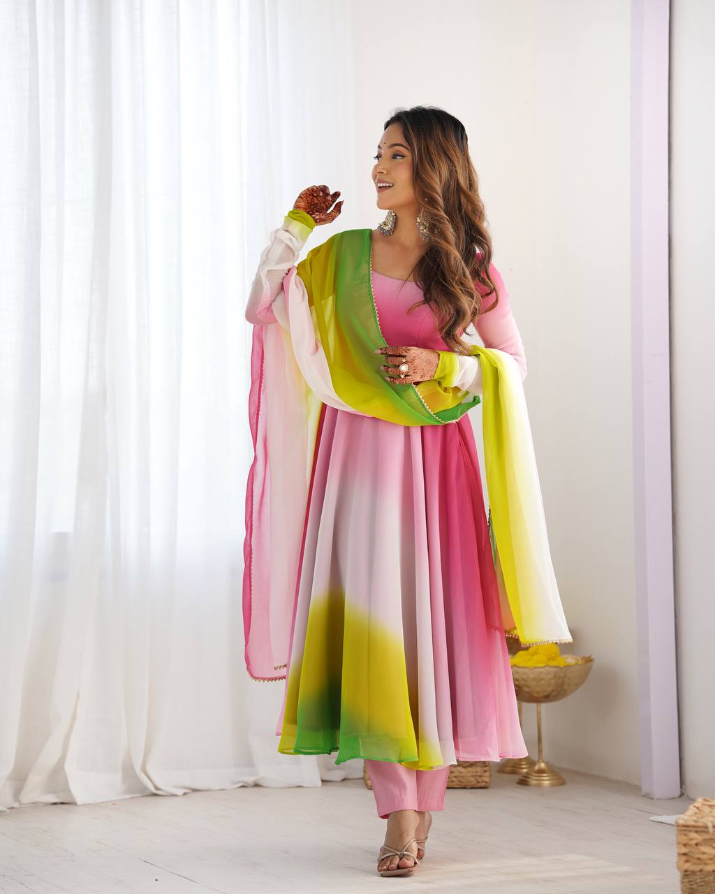 NEELAYA MULTICOLOR  LIGHTWEIGHT ANARKALI SUIT SET