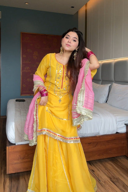VRATIKLA NEON YELLOW COLOUR  SARARA SUIT