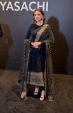 AADI RAO BLACK EMBROIDERY ANARKALI SUIT SET