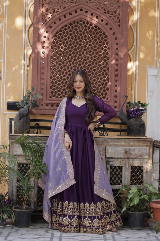 khushbu Embroidery Zari Sequins-work suit set