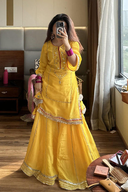 VRATIKLA NEON YELLOW COLOUR  SARARA SUIT