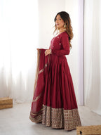 NEHA'S MARRON COLOUR TRENDING ANARKALI SUIT SET