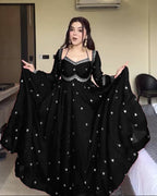 Neha's Black Embroidered Anarkali