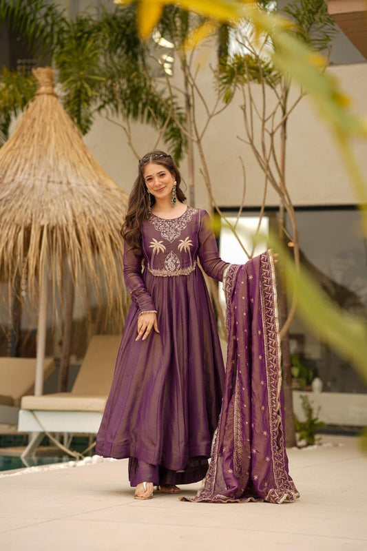 VIDHI PURPLE ANARKALI SUIT SET