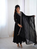 TAUSIQAT BLACK ANARKALI SUIT SET