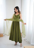 KASTURI GREEN ANARKALI SUIT SET