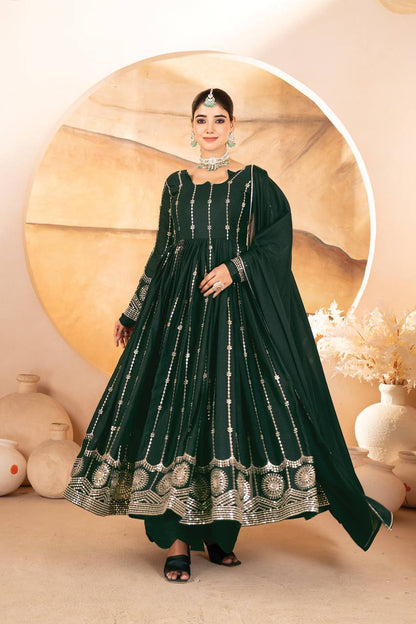 MADHVI GREEN COLOUR ANARKALI SUIT SET
