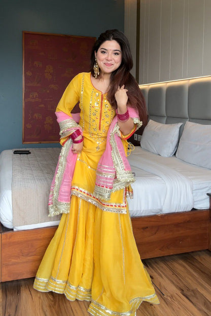 VRATIKLA NEON YELLOW COLOUR  SARARA SUIT