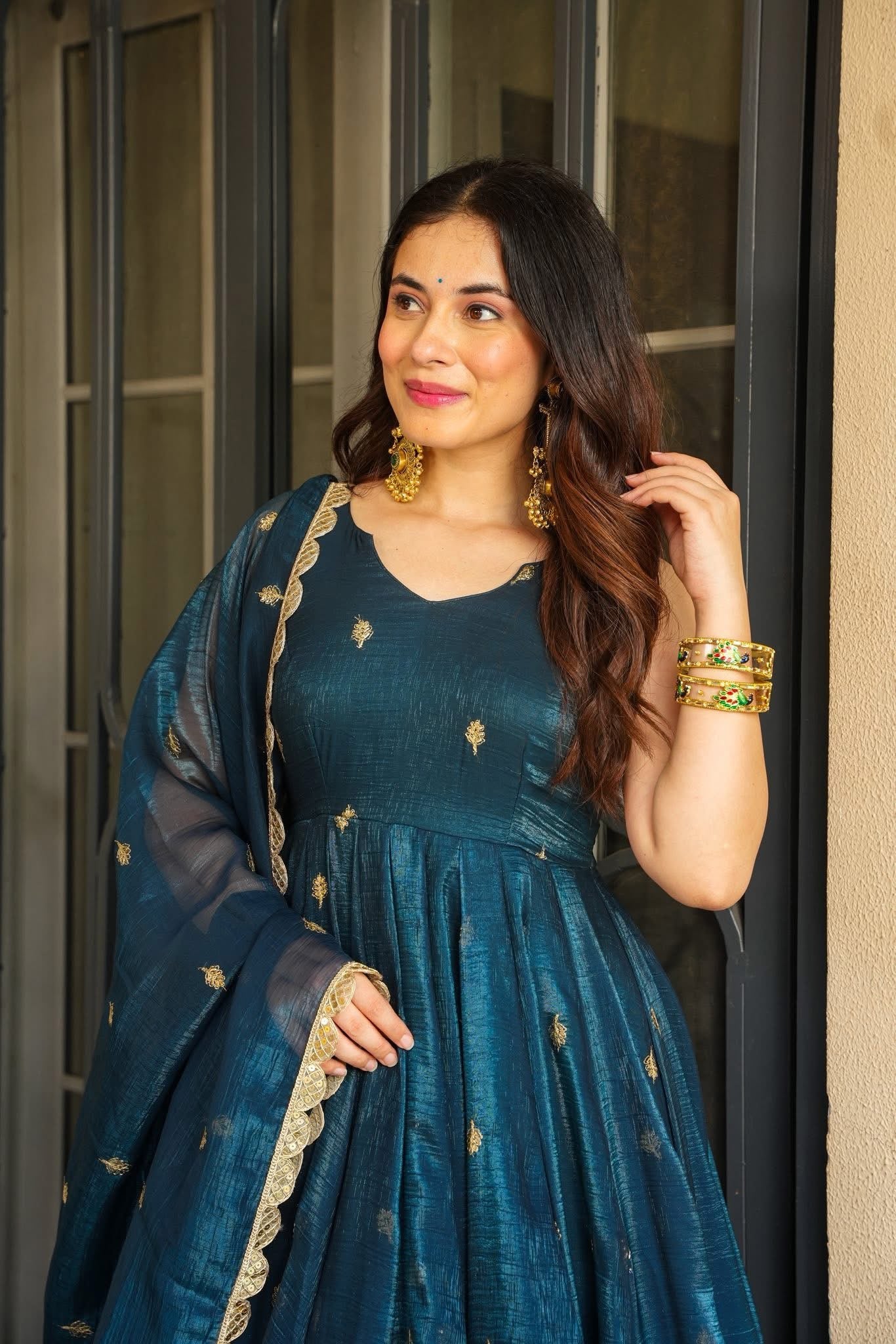 RASMIKA RAMA  COLOUR EMBROIDERED SUIT SET