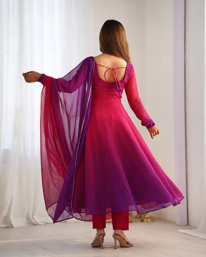 NEELAYA DARKPINK LIGHTWEIGHT ANARKALI SUIT SET