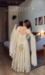 AHSHIKA CREAM EMBROIDARY SUIT SET