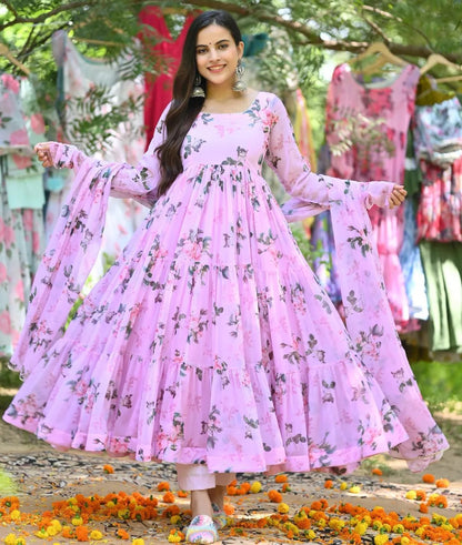 ALIA BLOOMING PURPLR PINK SUIT SET