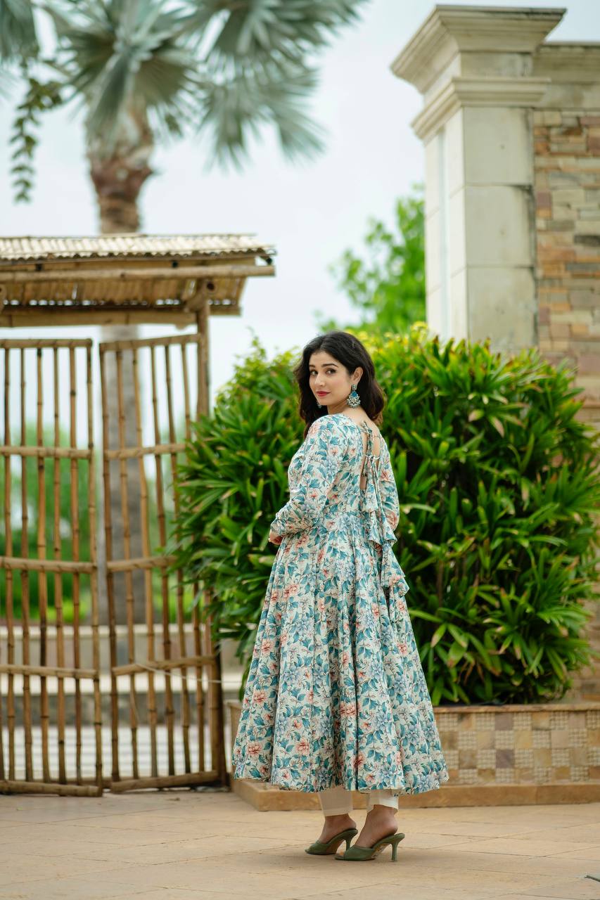 SIMRAN'S MALTICOLOR FLOWER MASLIN SUIT SET