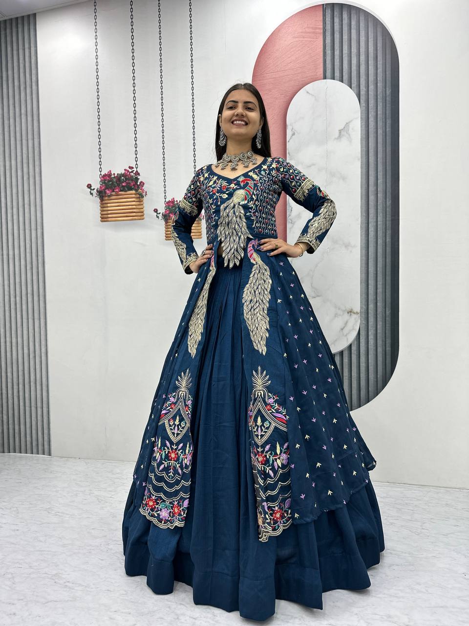 Nawabiyat Blue  Color Festive Kurta Set