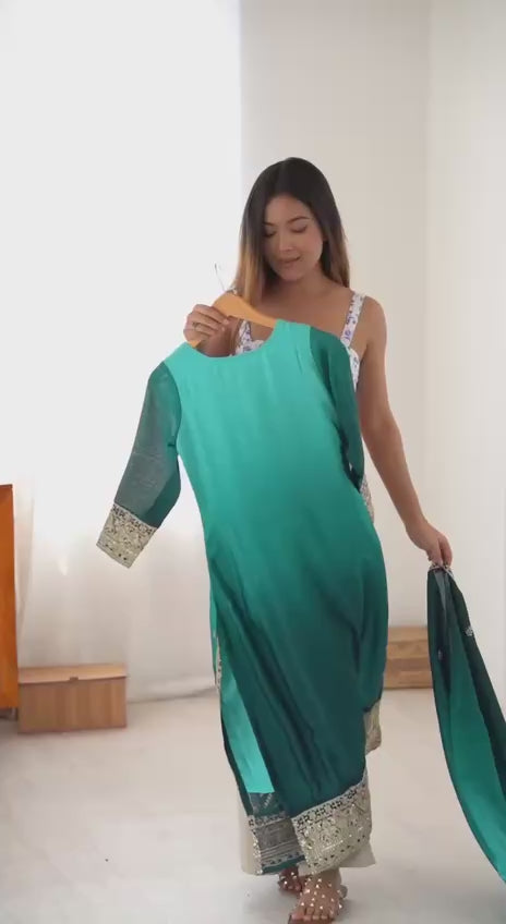 YAMIKA SKY AND BLUE SLWAR SUIT SET