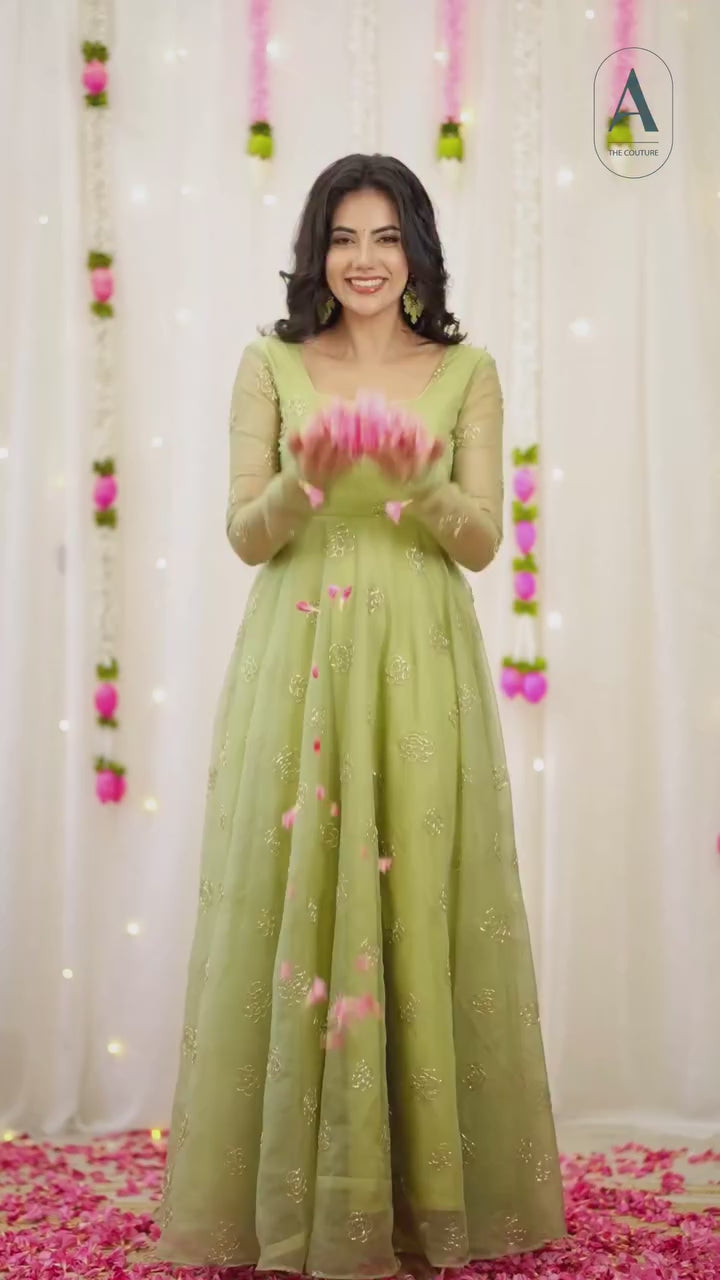 Liora Meadow Gleam Anarkali Suit Set