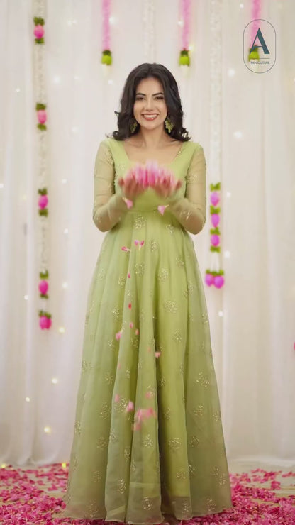 Liora Meadow Gleam Anarkali Suit Set