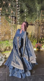 Mehrin  Blue Opulence Anarkali Suit set