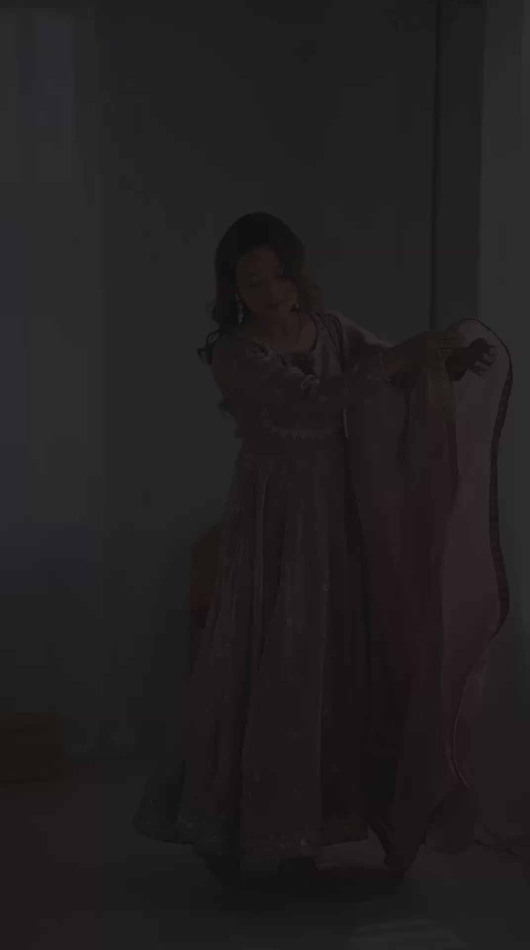 Priyanka purple  Fandy Silk Anarkali Suit Set