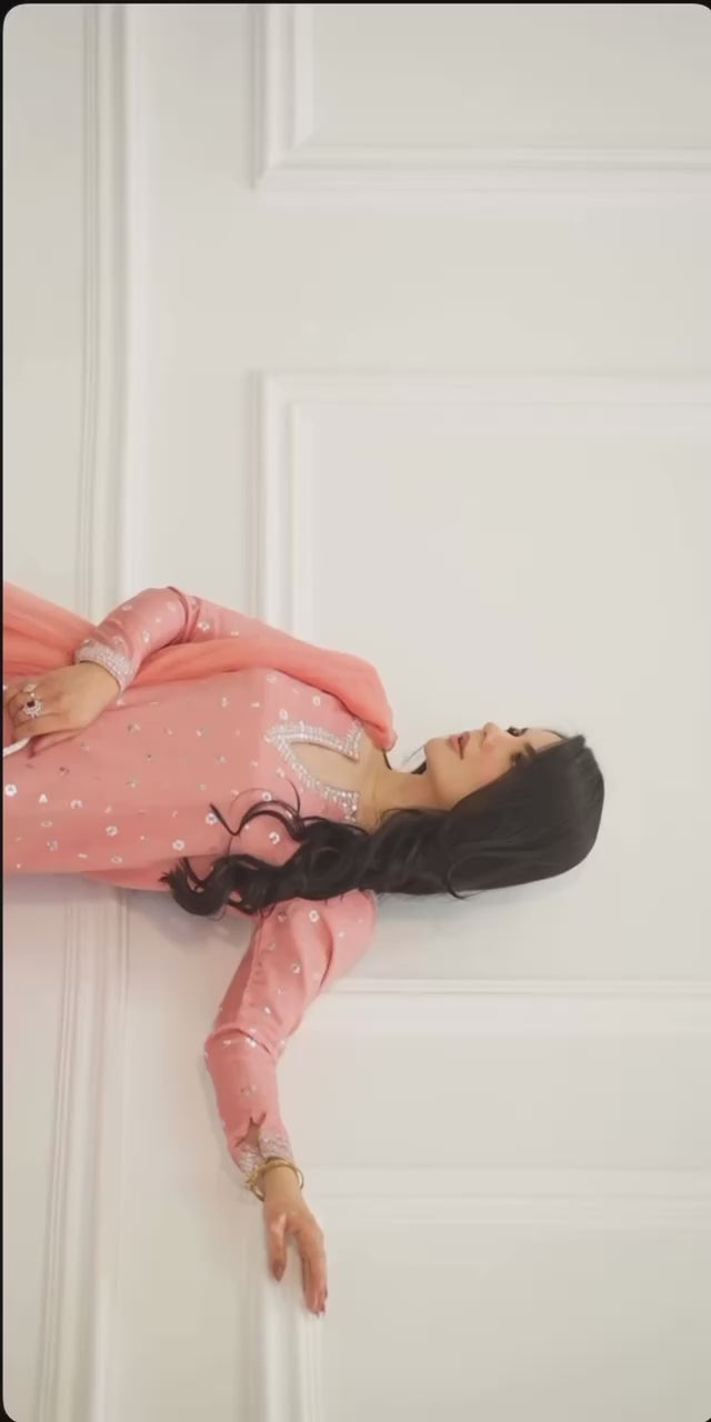 Veshlia Blush Opaline Suit Set