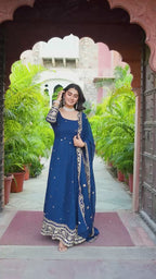 Royal Sapphire Anarkali Suit Set