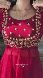 Anvika Red Elegant Anarkali Suit Set