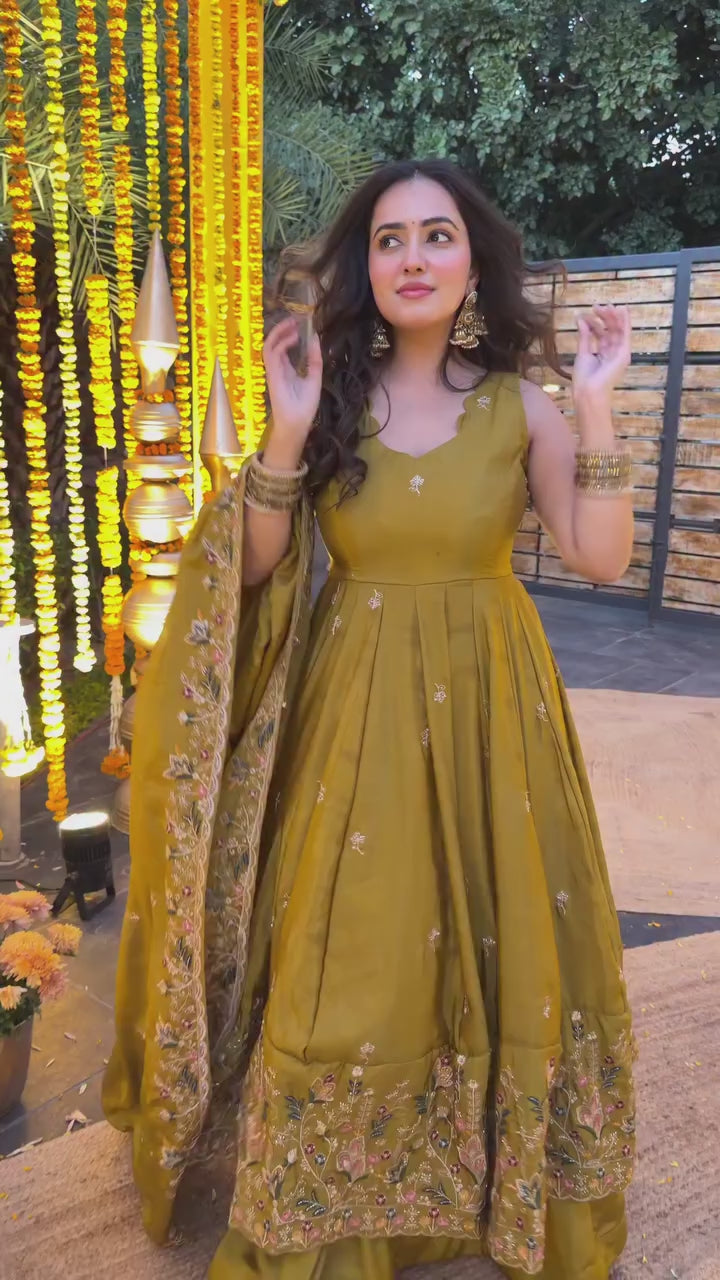 Vanya Haldi Yellow Anarkali Suit Set