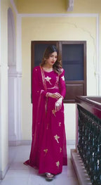 Aralyn Teal Majestique Anarkali Suit Set