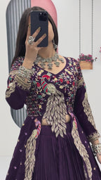 Nawabiyat Purple Festive Kurta Set