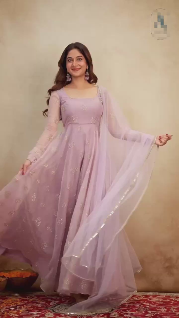 Aaira Light Purple Anarkali Suit Set