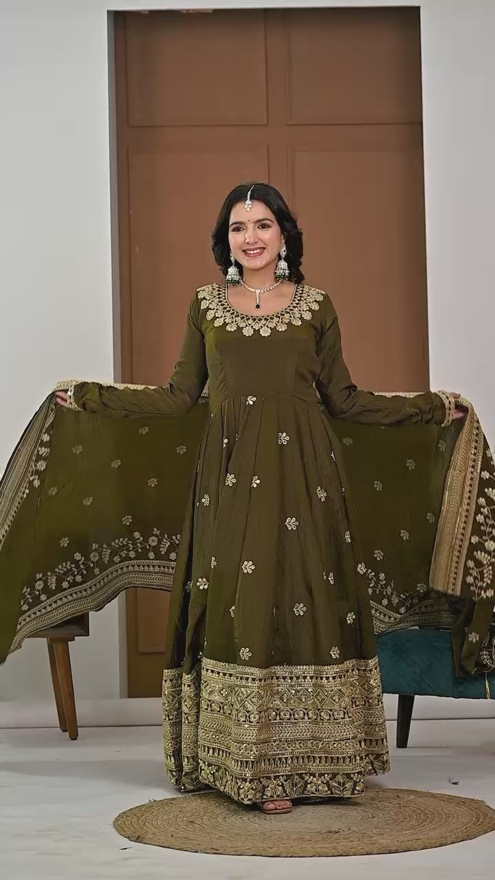 Mehrin Green Anarkali Suit Set