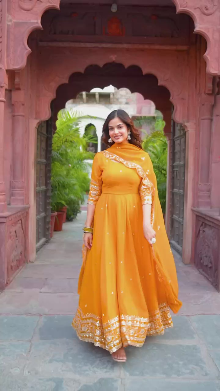 Lumivra Haldi Radiance Anarkali Suit Set