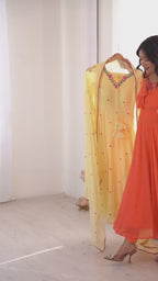 Sunlit Yellow Embroidery Anarkali Suit Set