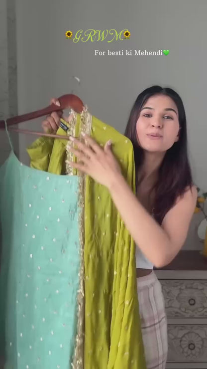 Elvanna Pistachio Sky Sharara Set