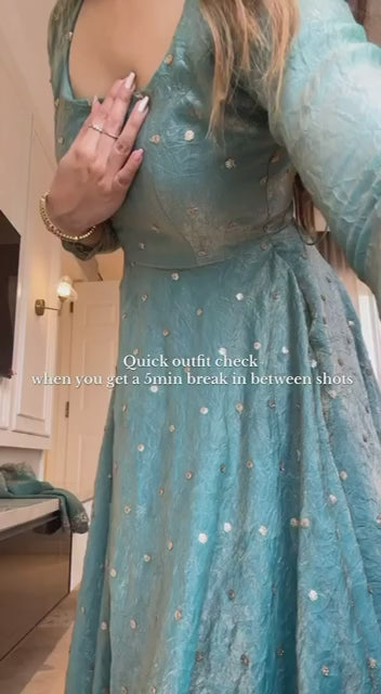 Sereya Blue Pearl Anarkali Set