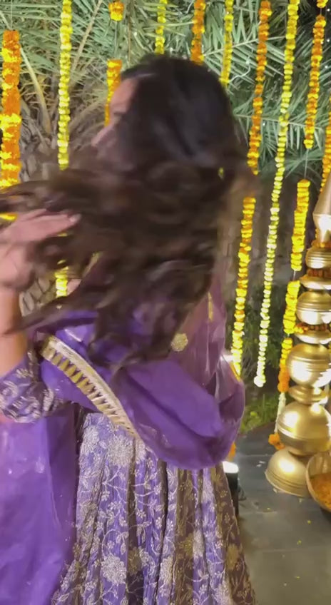 Vasudha Purple Anarkali Suit Set