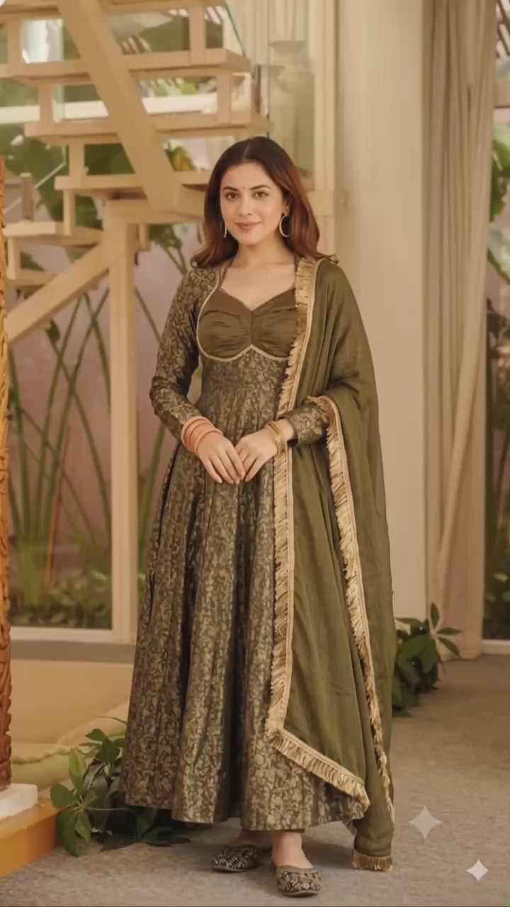 Zaitoon Meher Goldwork Anarkali Suit Set