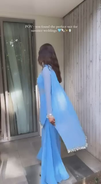 Skyra Blue Royal Suit Set