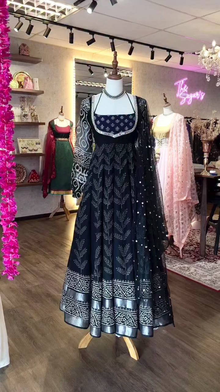 Nevy Blue Designer Fancy Anarkali Premium Suit Set